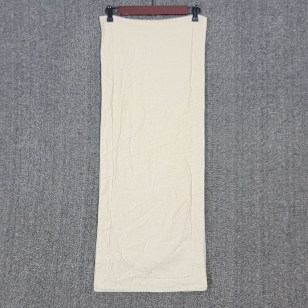 Southern Living Table Runner Beige 100% Linen Hemstitch 13.5x70*